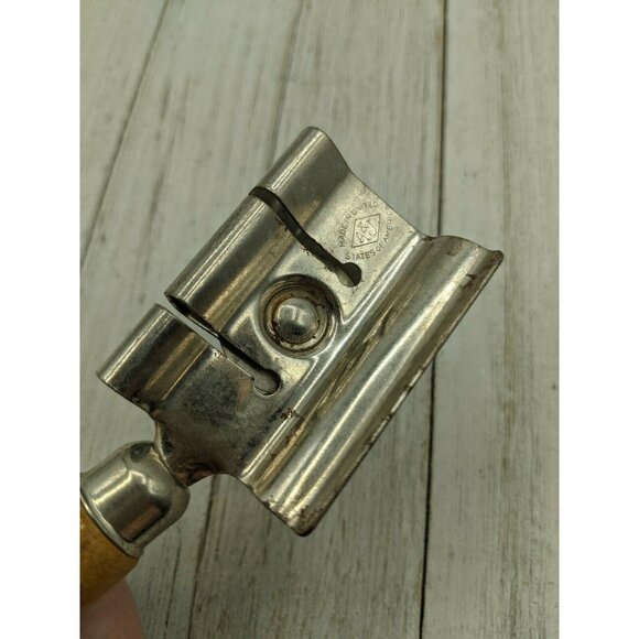 A&J Wood Handle 7" Knife Sharpener Pull Through Vintage - Picture 5 of 7